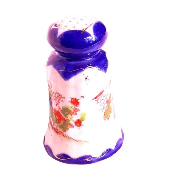 Vintage Hand-Painted Japanese Porcelain Hat Pin Holder With Geisha & Floral Desi - Picture 5 of 7